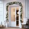 Pre-lit 6 Feet/72 Inch Christmas Garland, White & Silver Lighted Garland with 35 LED Lights for Indoor Outdoor Xmas Decor Holiday Decorations, Battery Operated (Batteries NOT Included)